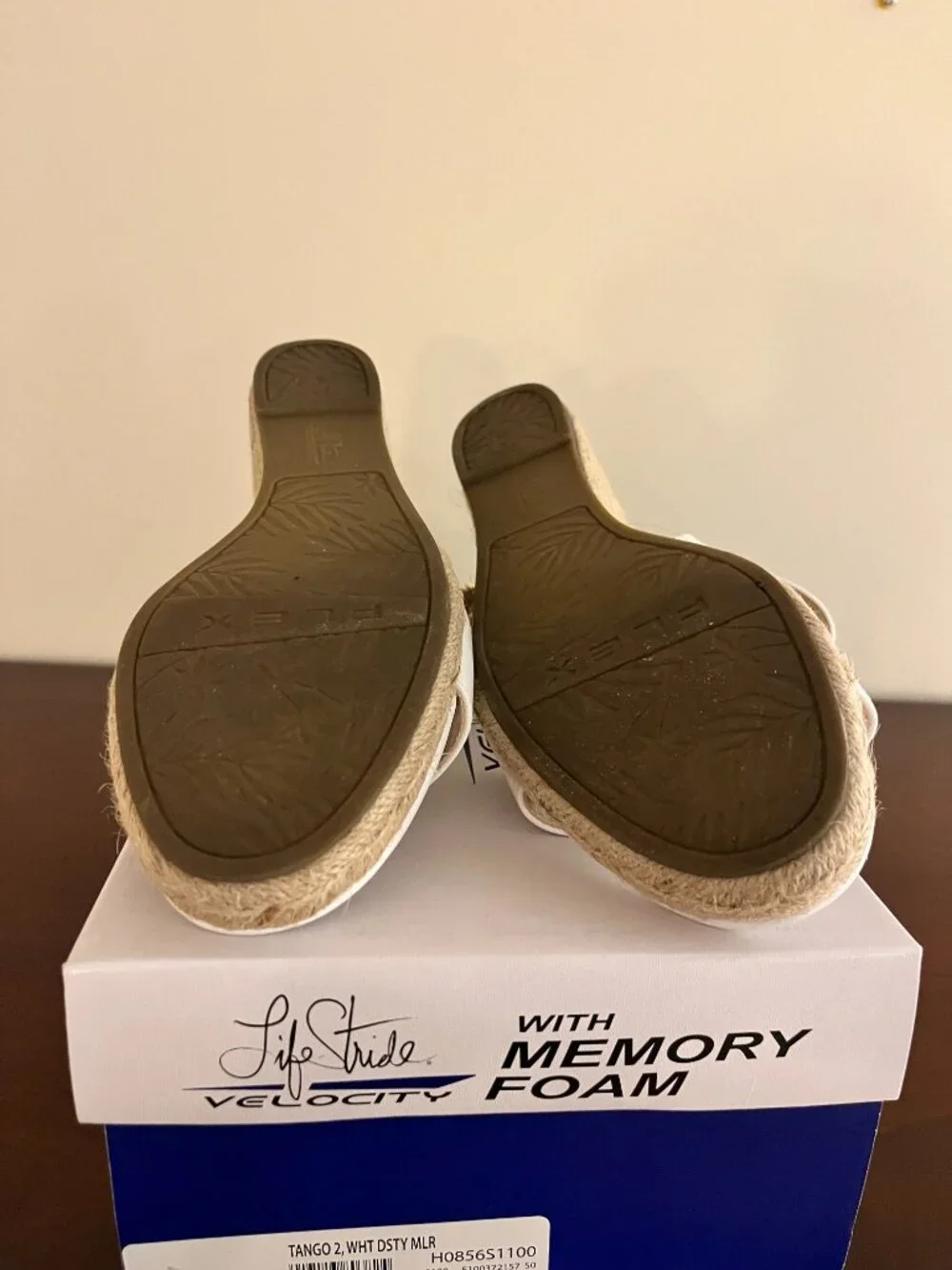 White Espadrille Wedge Sandals (Size 8M) WORN ONE TIME ONLY!